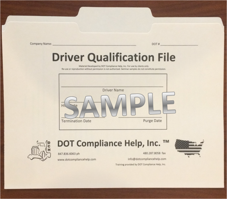 DOT Compliance Custom Products, DOT Files, DOT Policies